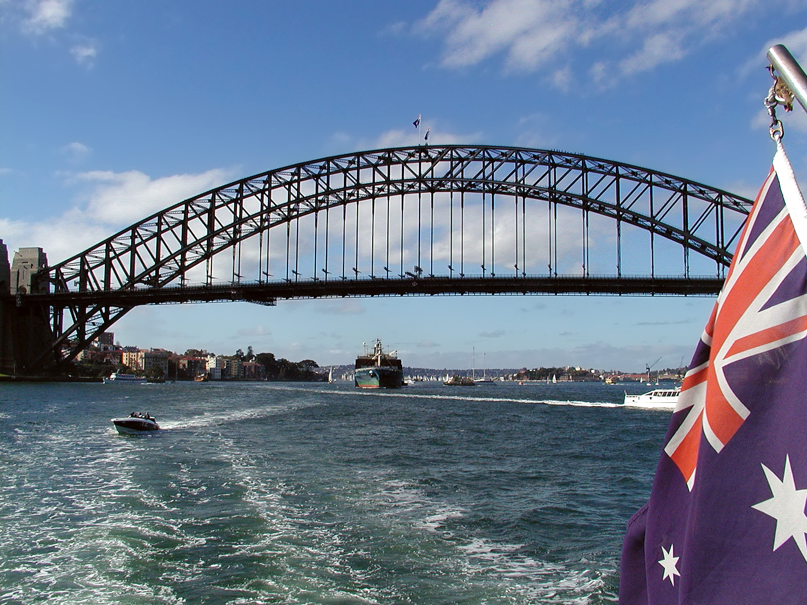 17-Jun-2001 11:20 - Sydney - Container ship passing under the harbour bridge