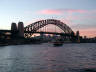 19-Jun-2001 17:04 - Sydney - The Harbour Bridge at Sunset - Unscheduled boat trip to Manly, taking advantage of a strike of fare collectors which meant that all ferries were free.