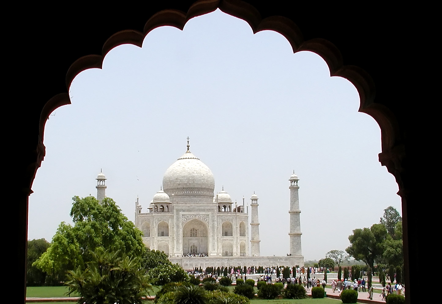 10-Jun-2001 12:05 - Agra - The Taj Mahal - View through an arch just inside the main gate