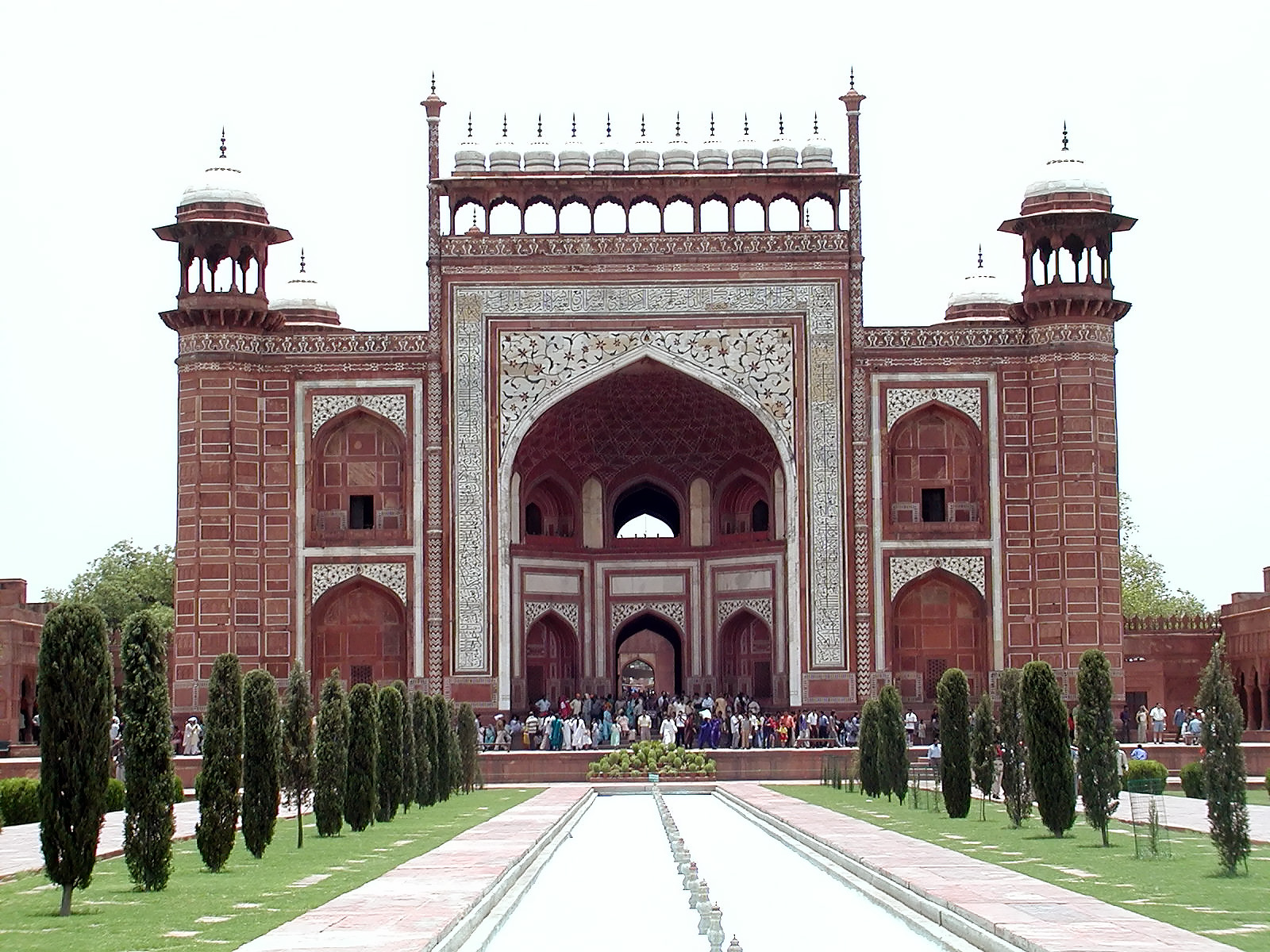 10-Jun-2001 12:23 - Agra - The Taj Mahal - Looking towards the main gate from the path to the mausoleum