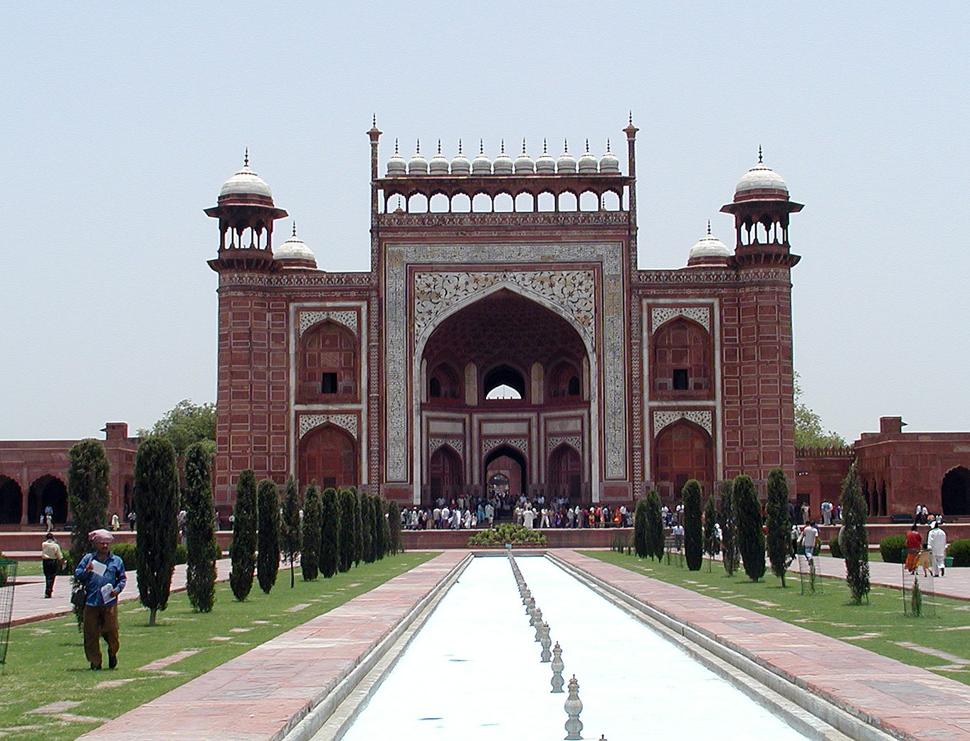 10-Jun-2001 12:23 - Agra - The Taj Mahal - Looking towards the main gate from the path to the mausoleum