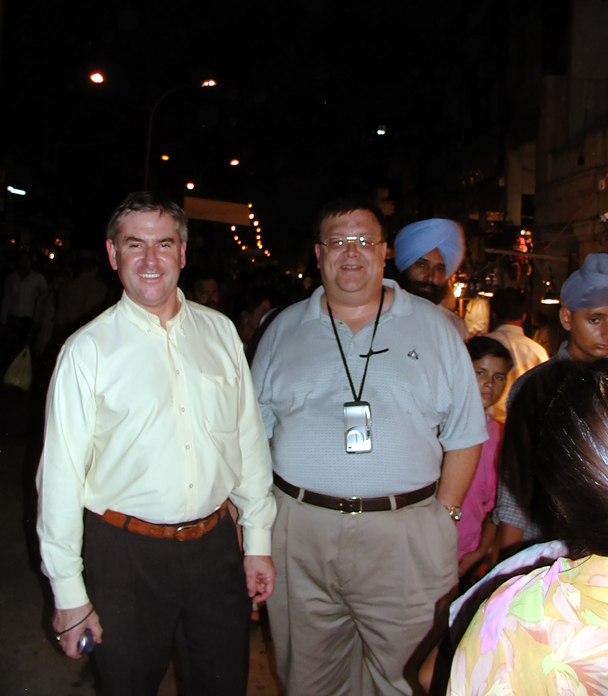 12-Jun-2001 19:44 - Old Delhi - Chris Parnell and Bill Estrem in the street
