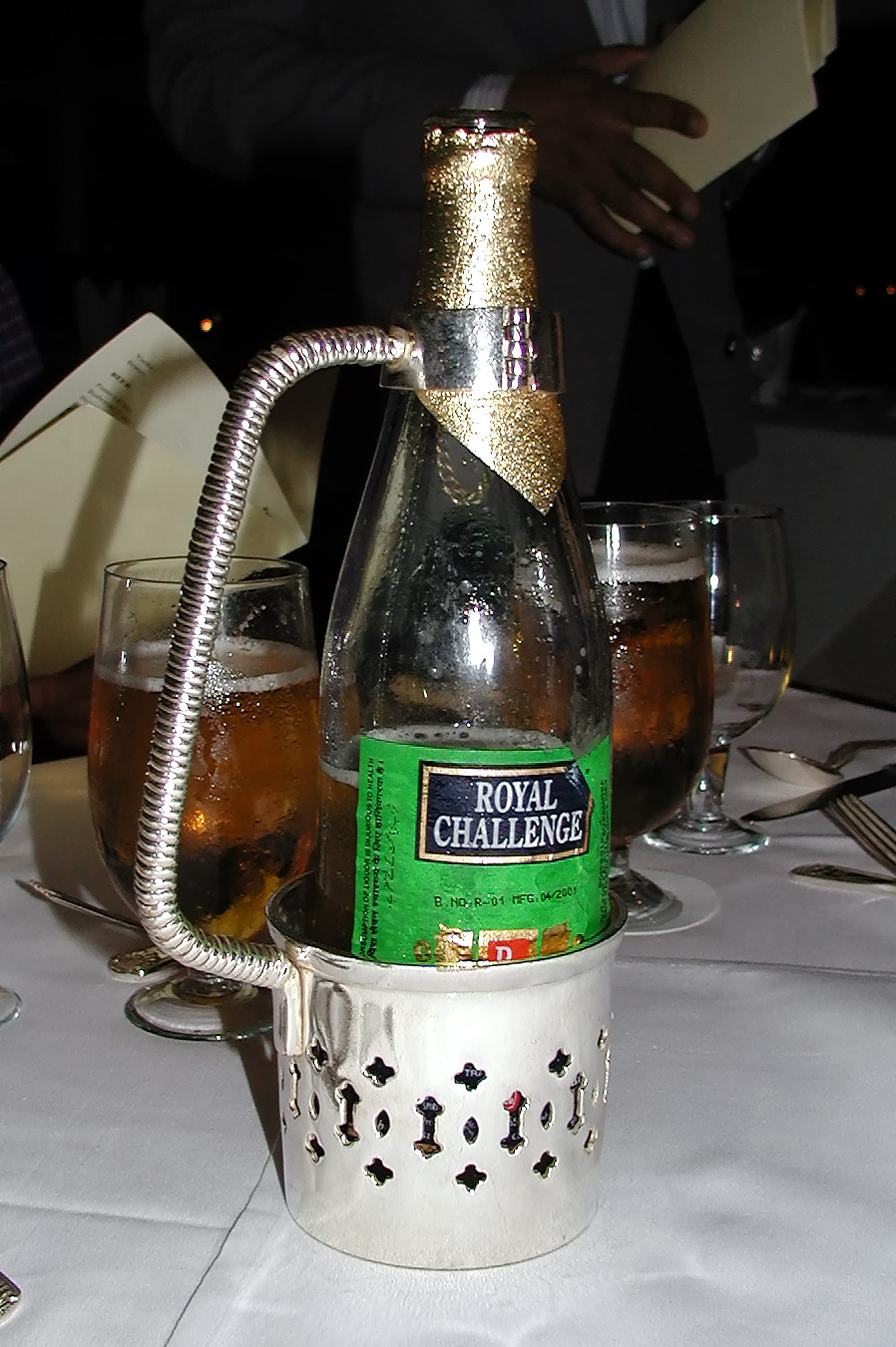 13-Jun-2001 19:52 - New Delhi - Royal Challenge beer label