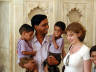 10-Jun-2001 14:00 - Agra - Agra Fort - Indian family wanting their photo taken with one member of our tour group