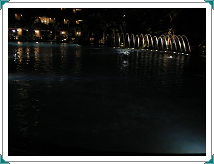 Hotel pool at night