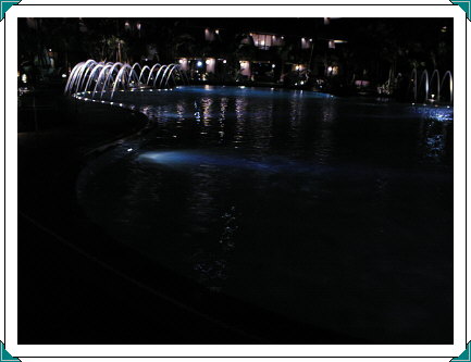 Hotel pool at night