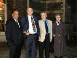 22-Oct-2001 23:02 - Amsterdam - Dam Square: Mike Lambert, Vish Vishwanathan, Chris Greenslade and his wife