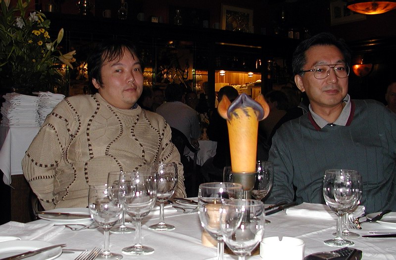 23-Oct-2001 20:11 - Amsterdam - Japan dinner: Manabu Nishio (NTT Software) and Hirokazu Narita (Fujitsu)