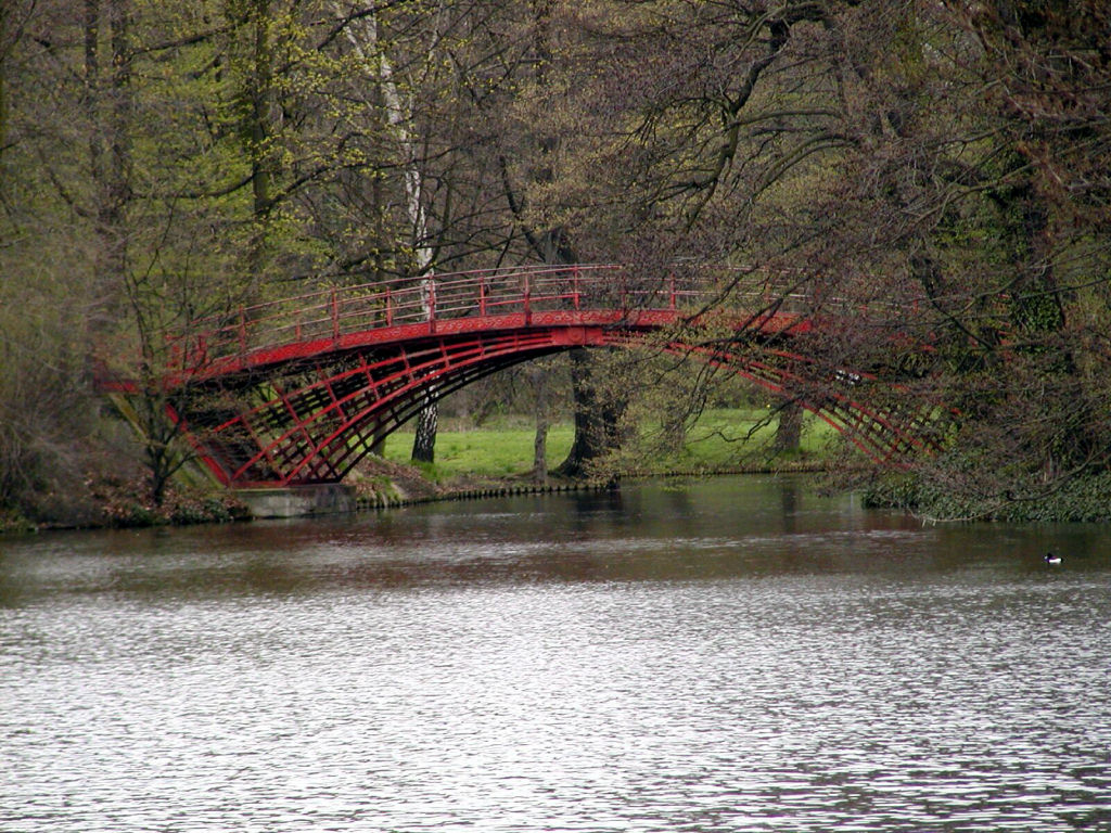 Charlottenburg - Bridge over the lake in the palace park