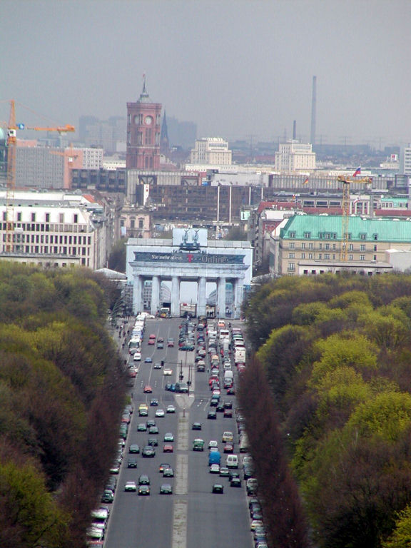 View from top of Siegessulle - Towards Brandenburger Tor