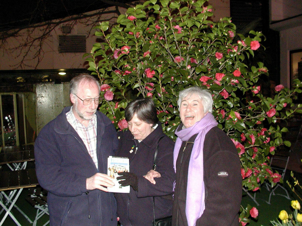 Sue, Ian Dobson and Marion Smith after dinner