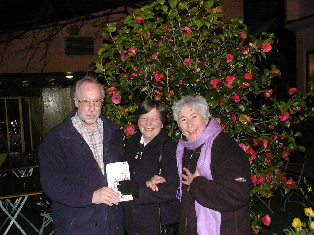 Sue, Ian Dobson and Marion Smith after dinner