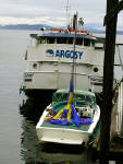 28-Jul-2000
Seattle
Argosy Ferry for tour of Locks
After the morning tour, we just about had time to buy a sandwich and then were taken by a different coach down to the water side (near Pike Street Market) to pick up the Argosy for the water part of the tour.